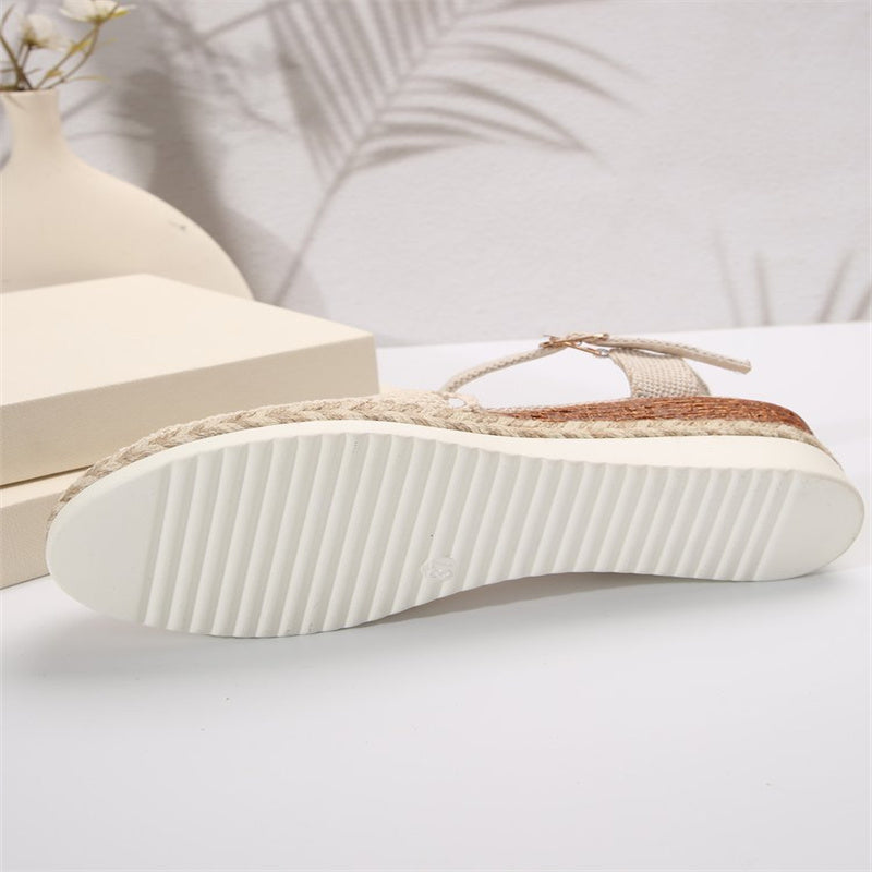 Dezsino.com Women's Elegant Closed Toe Crochet Wedge Sandals